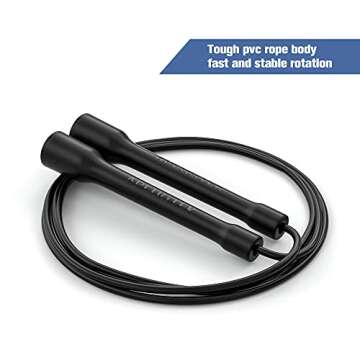 APLUGTEK Speed Jump Rope, Tangle-Free Fast Jumping Ropes for Fitness and Exercise, Adjustable Skipping Rope - Boxing, Gym, MMA, Cardio and Endurance Training