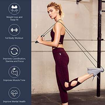 APLUGTEK Speed Jump Rope, Tangle-Free Fast Jumping Ropes for Fitness and Exercise, Adjustable Skipping Rope - Boxing, Gym, MMA, Cardio and Endurance Training