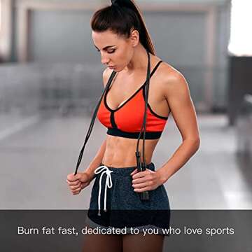 APLUGTEK Speed Jump Rope, Tangle-Free Fast Jumping Ropes for Fitness and Exercise, Adjustable Skipping Rope - Boxing, Gym, MMA, Cardio and Endurance Training