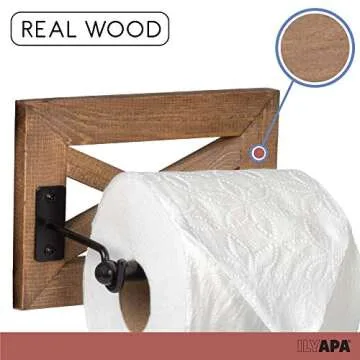 Ilyapa Rustic Farmhouse Toilet Paper Holder - Wall Mount