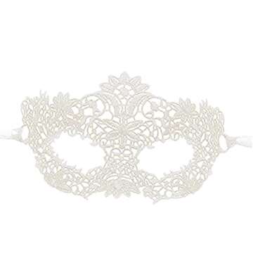 The Lace Mask Co. Luxury Women's Lace Masquerade Prom Halloween Carnival Mask Ball (White)