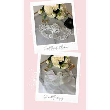 The Lace Mask Co. Luxury Women's Lace Masquerade Prom Halloween Carnival Mask Ball (White)