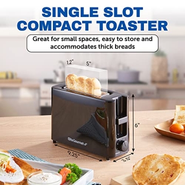 Elite Gourmet ECT118B Cool Touch Single Slice Toaster