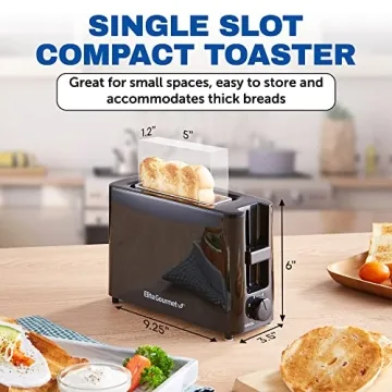 Elite Gourmet ECT118B Cool Touch Single Slice Toaster
