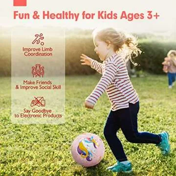 hahaland Size 3 Soccer Ball for Kids with Pump & Mesh Bag - Glitter Unicorns Soccer Ball Gifts for Girls 3 Year Old -Sports & Outdoor Play Toys for Baby Girls Boys Ages 2 3 4 5 6 7 8