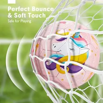 hahaland Size 3 Soccer Ball for Kids with Pump & Mesh Bag - Glitter Unicorns Soccer Ball Gifts for Girls 3 Year Old -Sports & Outdoor Play Toys for Baby Girls Boys Ages 2 3 4 5 6 7 8