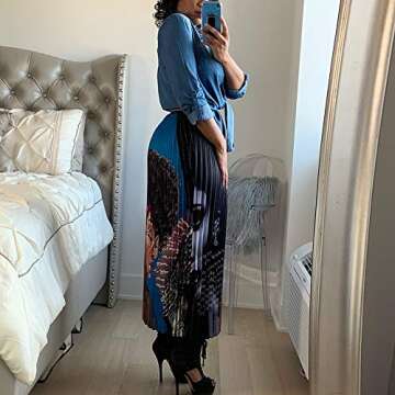 Alicharm Cartoon Printed Pleated Skirt for Women and Teens