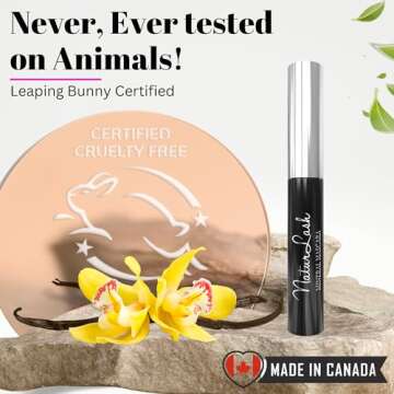 Fifth & Skin NATURLASH Natural Mascara (BLACK) - Hypoallergenic Mascara for Sensitive Eyes – Vegan & Cruelty Free Mascara – Gluten Free - Paraben Free - Nourish, Lengthen & Thicken