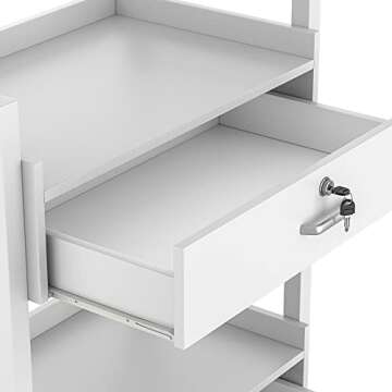 2-Layer Salon Beauty Cabinet Cart with Lockable Drawers