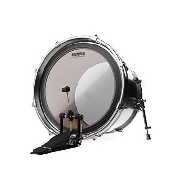 Evans EMAD2 Clear Bass Drum Head, 20” – Externally Mounted Adjustable Damping System Allows Play...