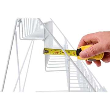 Displays2go 6-Tier Wire Countertop Rack for Literature, Open Shelving Accommodates a Variety of Items, Small Sign Channel - White