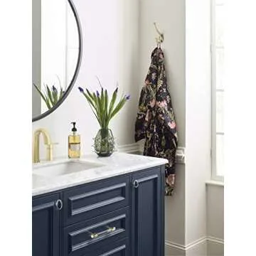 Amerock H55465BBZ | Adare Double Prong Decorative Wall Hook | Golden Champagne Hook for Coats, Hats,...