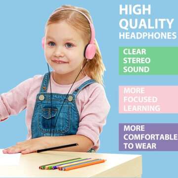 Ladont 8 Pack Kids Headphones Bulk for Classroom School Students, Durable Wholesale Class Set Headphones for Kids Children Toddler Teen Boys Girls (8 Mixed Colors)