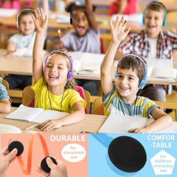 Ladont 8 Pack Kids Headphones Bulk for Classroom School Students, Durable Wholesale Class Set Headphones for Kids Children Toddler Teen Boys Girls (8 Mixed Colors)
