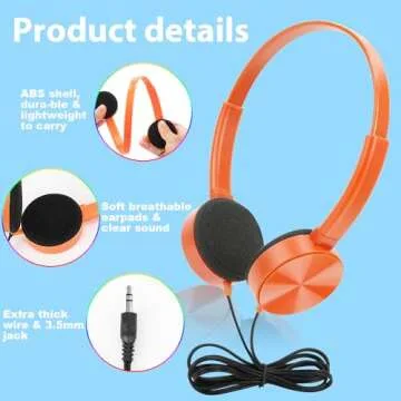 Ladont 8 Pack Kids Classroom Headphones Bulk Durable
