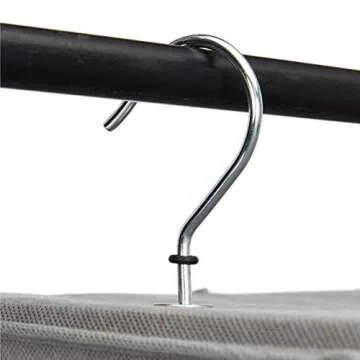 Amazon Basics 6-Tier Hanging Closet Shelf Organizer With Pockets, 8.5" D x 12" W x 9" H, Grey