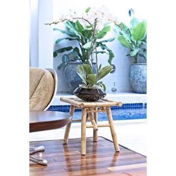 boohugger Bamboo Side Table - Stool - Plant Stand - Accent Table - Indoor/Outdoor Use