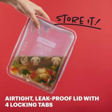 Pyrex Freshlock (4-Pack) Mixed Sized Glass Food Storage Containers Set, Airtight & Leakproof Locking Lids BPA-Free, Meal Prep Containers Set, Freezer Dishwasher Microwave Safe
