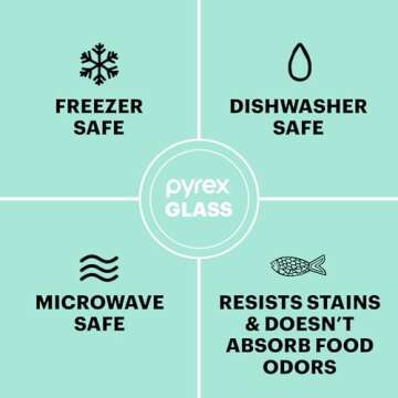 Pyrex Freshlock (4-Pack) Mixed Sized Glass Food Storage Containers Set, Airtight & Leakproof Locking Lids BPA-Free, Meal Prep Containers Set, Freezer Dishwasher Microwave Safe