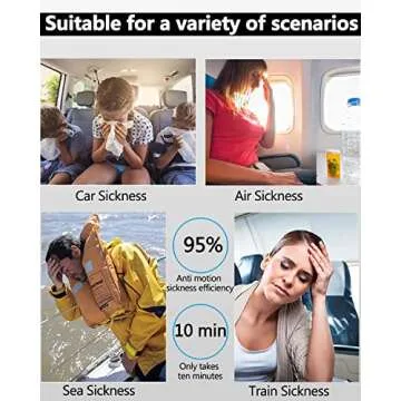 LSYEE Anti- Motion Sickness Glasses,Motion Sickness Bands(Random Color),Motion Sickness Patch,Antiemetic,Three in One Package for Adults or Kids