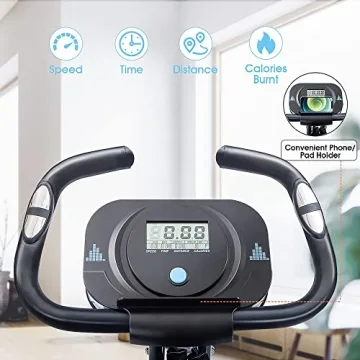 Merax Folding 3 in 1 Adjustable Exercise Bike with Bands