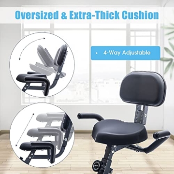 Merax Folding 3 in 1 Adjustable Exercise Bike with Bands