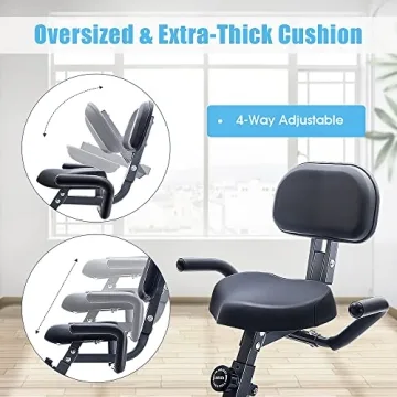 Merax Folding 3 in 1 Adjustable Exercise Bike with Bands