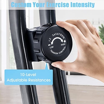 Merax Folding 3 in 1 Adjustable Exercise Bike with Bands