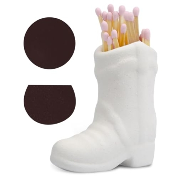Cowboy Boot Match Holder - Cute Ceramic Decor for Home