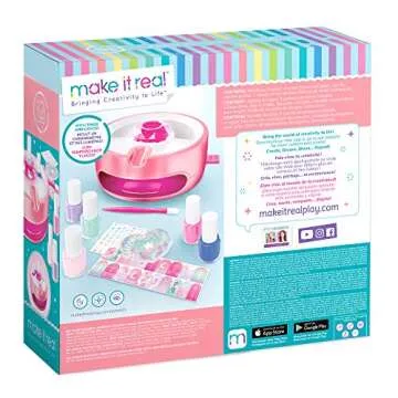 Make It Real Light Magic Nail Dryer & Polish Set for Girls & Teens - 5 Vibrant Nail Colors, Art Stic...