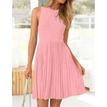 ZESICA Women's Sleeveless Mini Dress for Summer Style