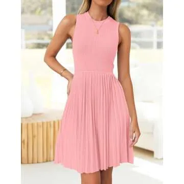 ZESICA Women's Sleeveless Mini Dress for Summer Style