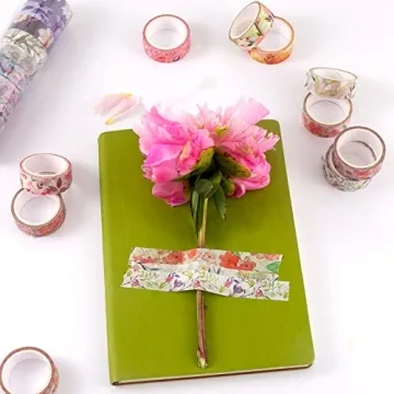 Colorful 20 Rolls Floral Washi Tape Set for Crafts
