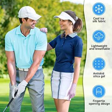 Loopeer 2 Packs Women UV Sun Protection Gloves Full Finger Touchscreen Non Slip Gloves Breathable Summer Outdoor Gloves(Grey, Purple,Buckle)