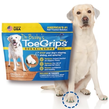 Dr Buzby's Medium ToeGrips for Dogs - Instant Traction on Slippery Floors, Anti-Slip Grippers for Se...