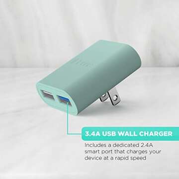 iHome Dual USB Wall Charger – Travel Friendly Adapter