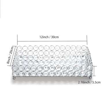 Feyarl Crystal Vanity Makeup Perfume Tray Ornate Jewelry Trinket Organizer Cosmetic Decorative Tray ...