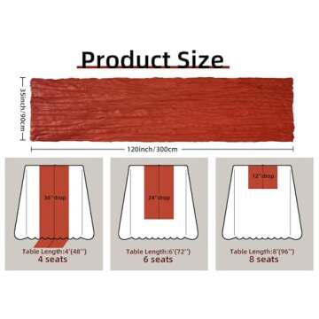 FEXIA Terracotta Cheesecloth Table Runner 35x120 Inches Orange Red Rust Boho Gauze Christmas Table R...