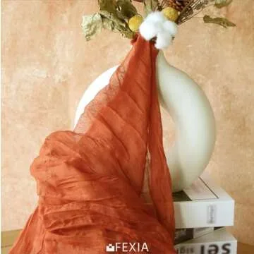 FEXIA Terracotta Cheesecloth Table Runner for Weddings