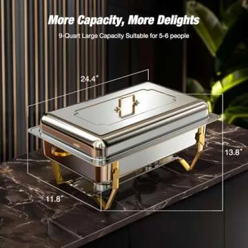 Elegant WARMOUNTS Gold Chafing Dishes 9QT Set
