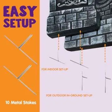 JOYIN 17” Halloween Foam RIP Graveyard Tombstones (5 Pack), Yard Sign Headstone Decorations and 10 Bonus Metal Stakes for Halloween Yard Outdoor Indoor Decorations