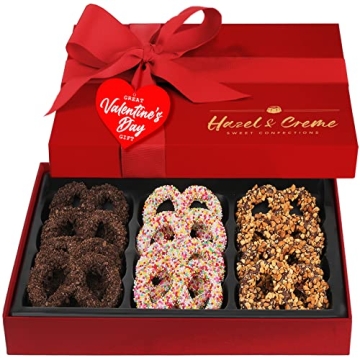 Valentine’s Day Gourmet Pretzel Gift Basket - Perfect Gift for Any Celebration