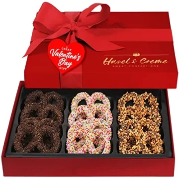 Valentine’s Day Gourmet Pretzel Gift Basket - Perfect Gift for Any Celebration