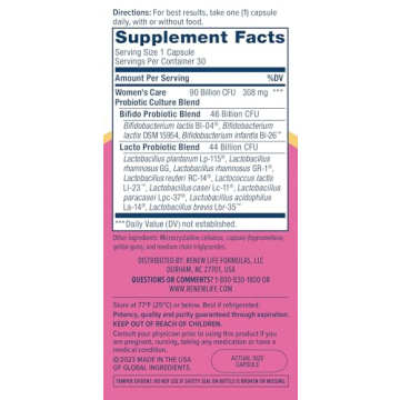 Renew Life Women's Probiotic Capsules for Balanced Health