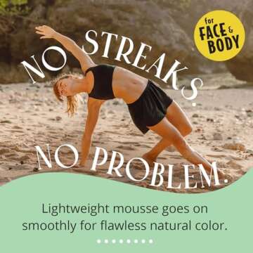 Skinerals Self Tanner Mousse - Natural Self Tan, Streak-Free Organic Self Tanning Foam for All Skin Types, Long Lasting Sunless Fake Tan in 4-8 hours, Face and Body Bronzer, 8 Oz (Californium)