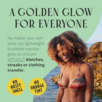 Skinerals Self Tanner Mousse - Natural Self Tan, Streak-Free Organic Self Tanning Foam for All Skin Types, Long Lasting Sunless Fake Tan in 4-8 hours, Face and Body Bronzer, 8 Oz (Californium)