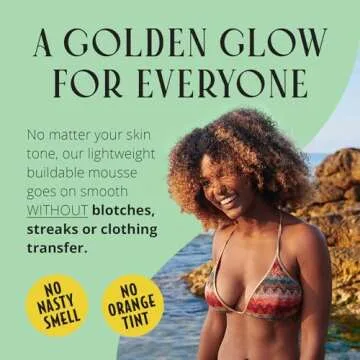 Skinerals Self Tanner Mousse - Natural Self Tan, Streak-Free Organic Self Tanning Foam for All Skin Types, Long Lasting Sunless Fake Tan in 4-8 hours, Face and Body Bronzer, 8 Oz (Californium)