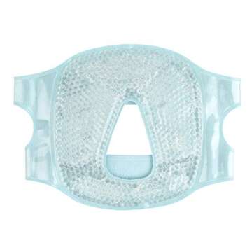 Hot and Cold Therapy Gel Bead Full Facial Mask by FOMI Care | Ice Face Mask for Migraine Headache, S...