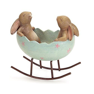 Buy Laughing Bunny Rabbits Rocking in Egg Cradle