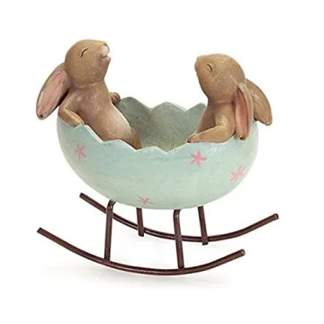 Buy Laughing Bunny Rabbits Rocking in Egg Cradle
